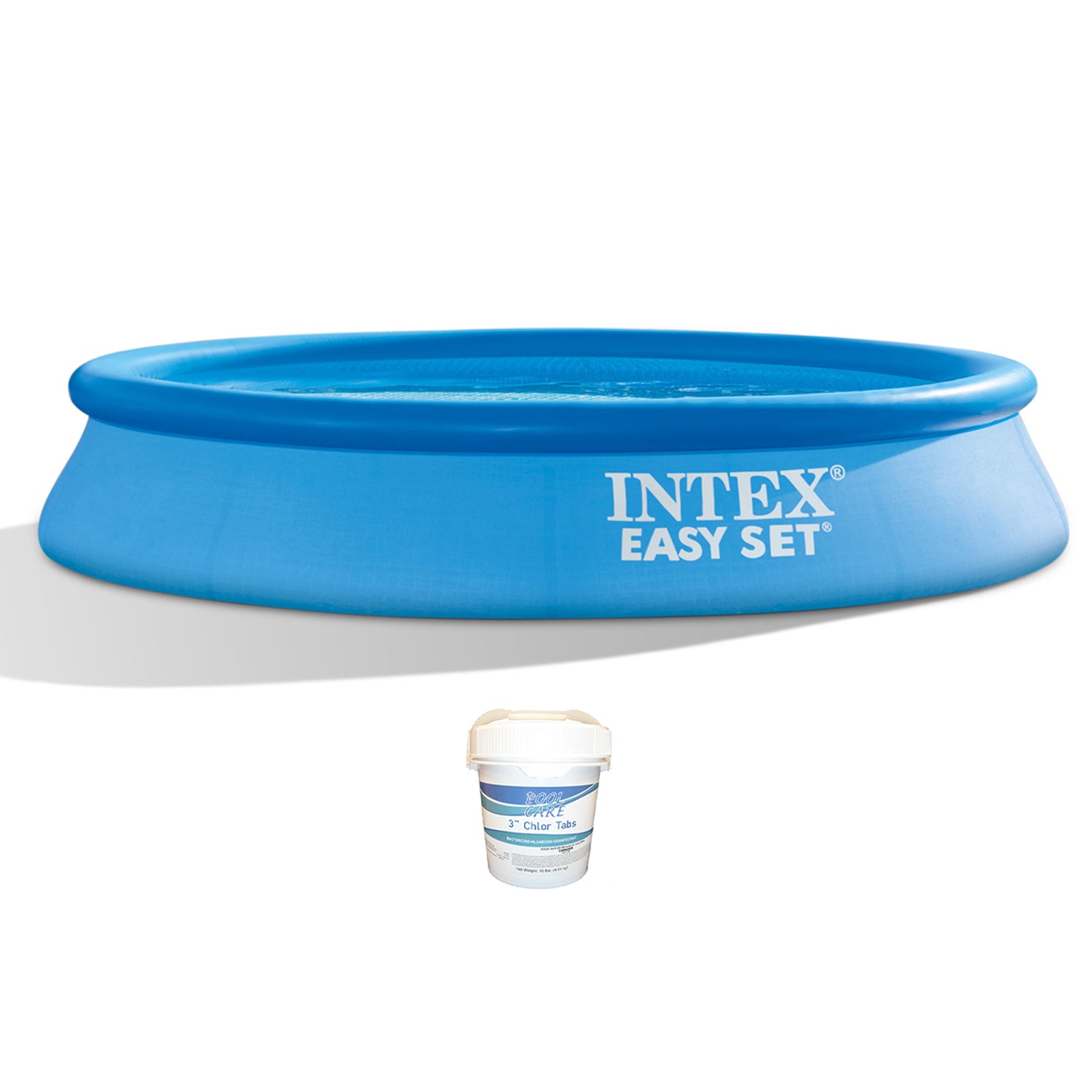 Intex 28116EH 10 X 24 Inch Easy Set Inflatable Swimming Pool & Chlorine Tabs - VMInnovations