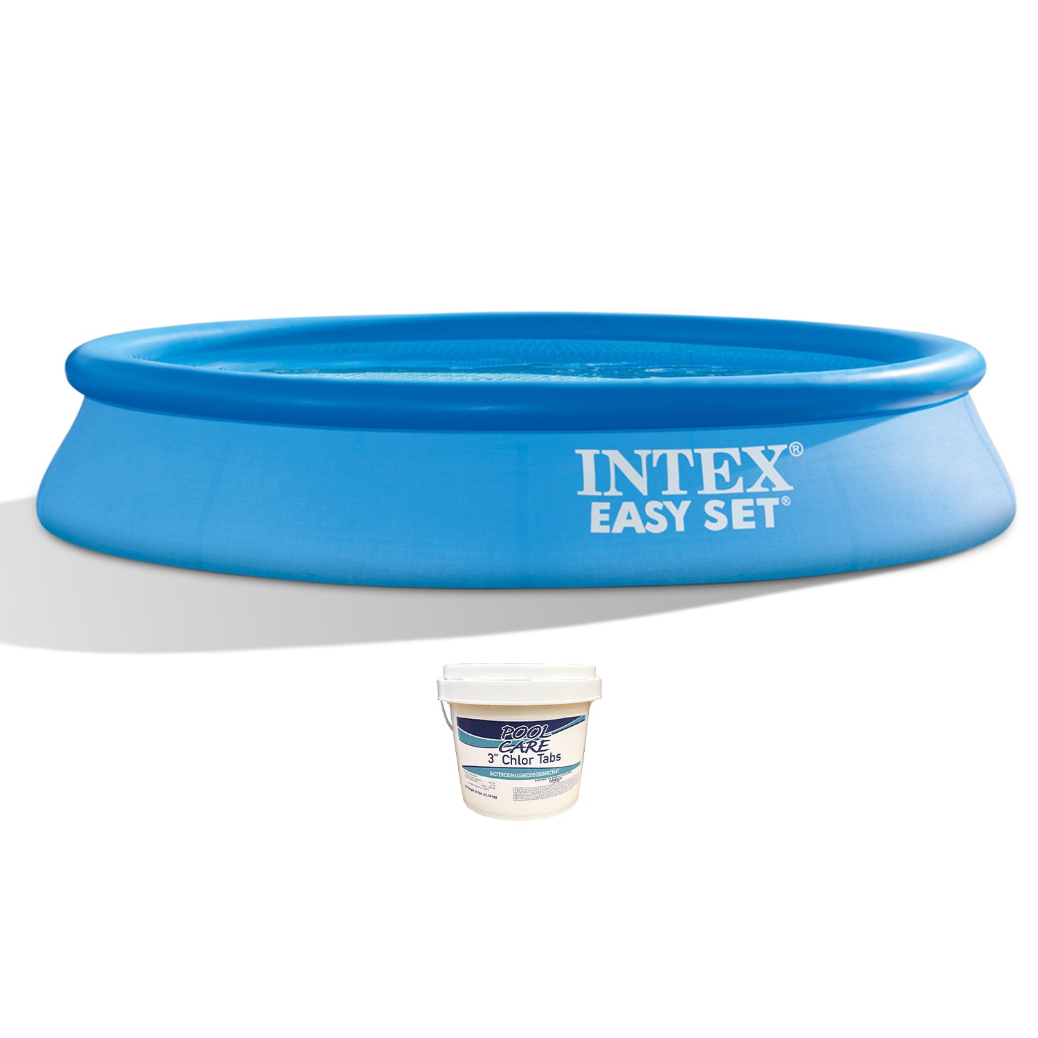 Intex 28116EH 10 X 24 Inch Easy Set Inflatable Swimming Pool & Chlorine Tabs