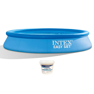Intex 28116EH 10 X 24 Inch Easy Set Inflatable Swimming Pool & Chlorine Tabs