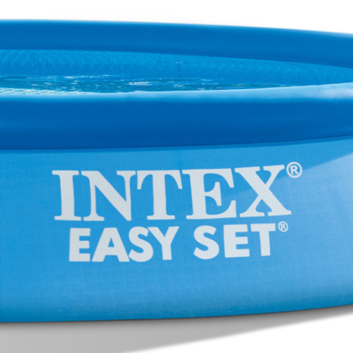 Intex 10' x 24" Foot Easy Set Inflatable Circular Vinyl Swimming Pool, Blue