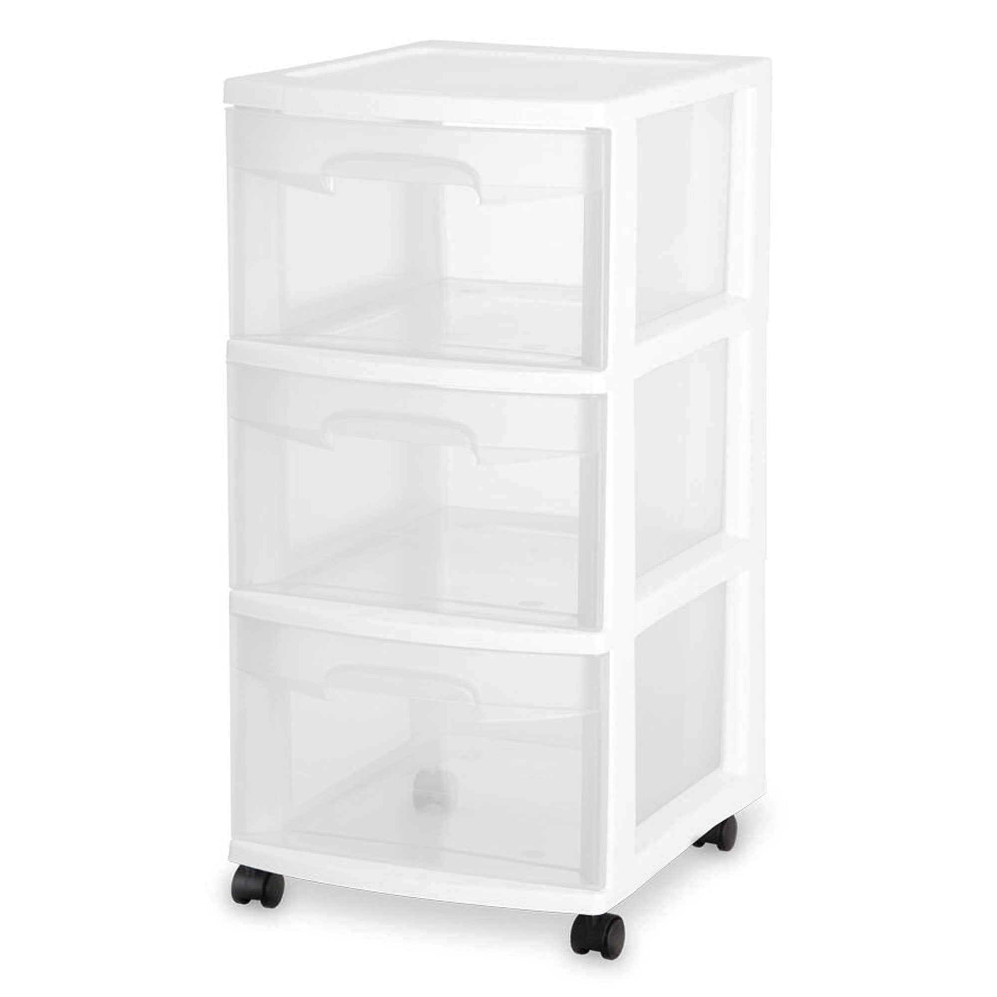 Sterilite 3-Drawer Rolling Caster Wheel Home Organizer Storage Cart (8 Pack)