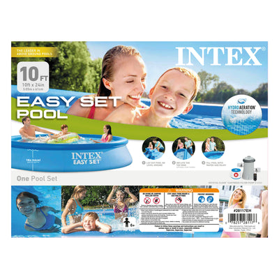 Intex 28117EH 10' x 24" Easy Set Inflatable Above Ground Swimming Pool w/ Filter