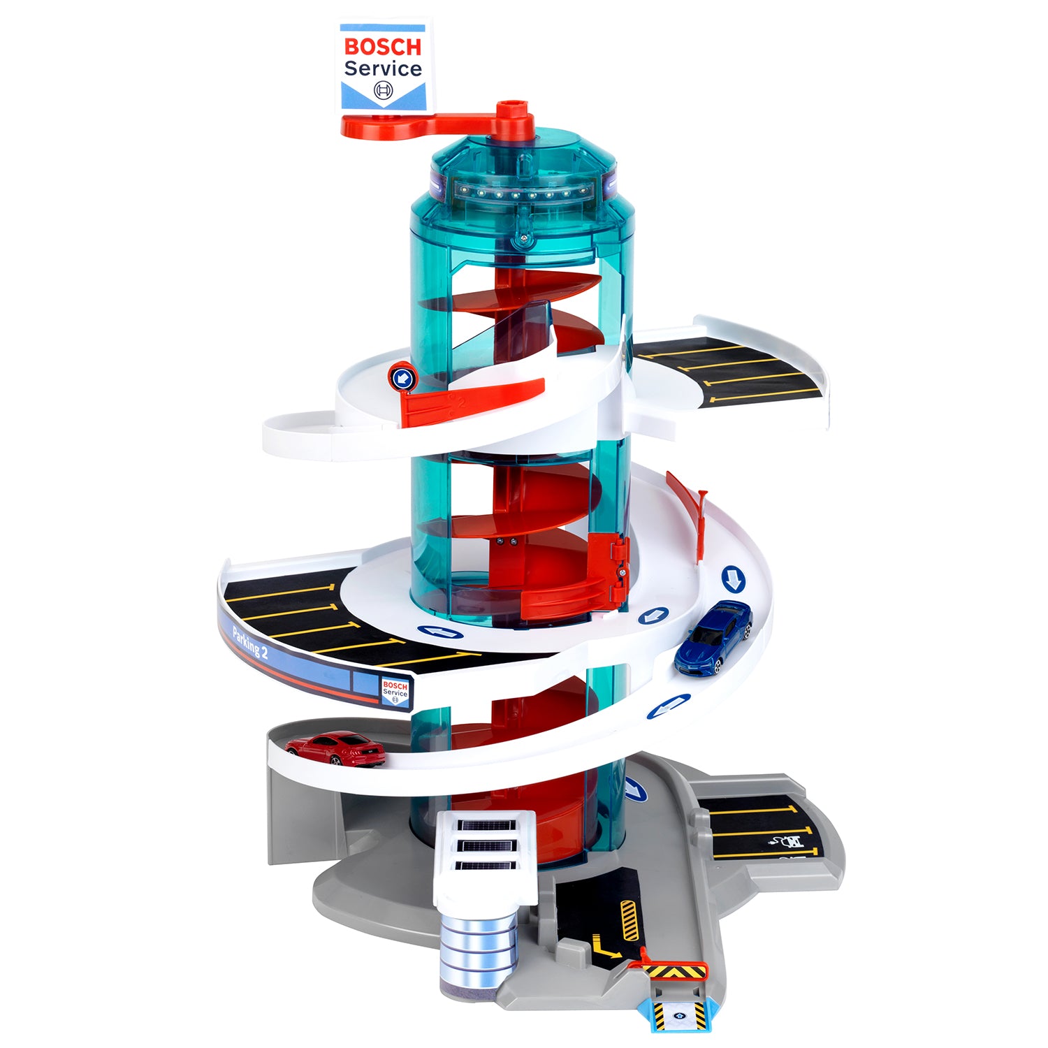 Theo Klein Bosch Car Service Helix Shaped Parking Garage Toy for Kids 3 and Up - VMInnovations