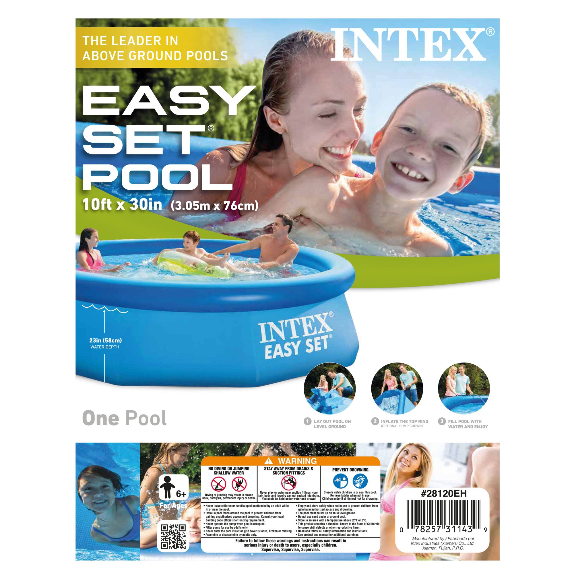 Intex 10' x 30" Easy Set Above Ground Inflatable Swimming Pool (Used) - VMInnovations