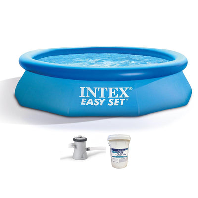 Intex 28121EH 10ft x 30in Kid Swimming Pool with Filter Pump & Chlorine Tabs - VMInnovations