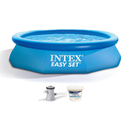 Intex 28121EH 10ft x 30in Kid Swimming Pool with Filter Pump & Chlorine Tabs - VMInnovations