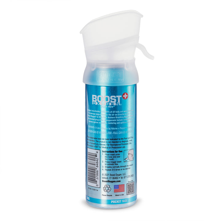 Boost Oxygen 3, 5, & 10L Supplemental Oxygen Can Bottle w/Mouthpiece, Peppermint - VMInnovations