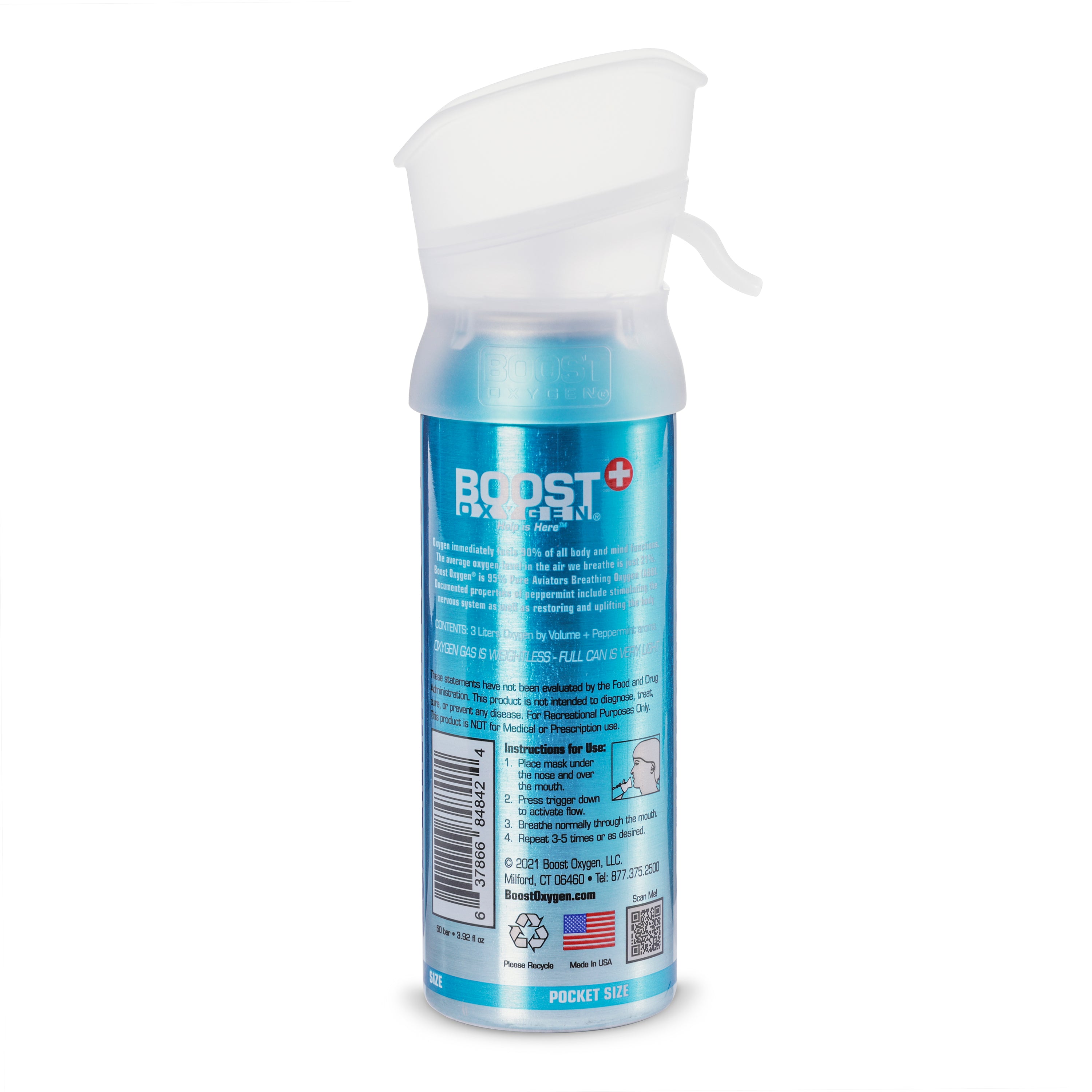 Boost Oxygen 3L Pocket Sized Canned Oxygen with Mouthpiece, Peppermint (10 Pack) - VMInnovations