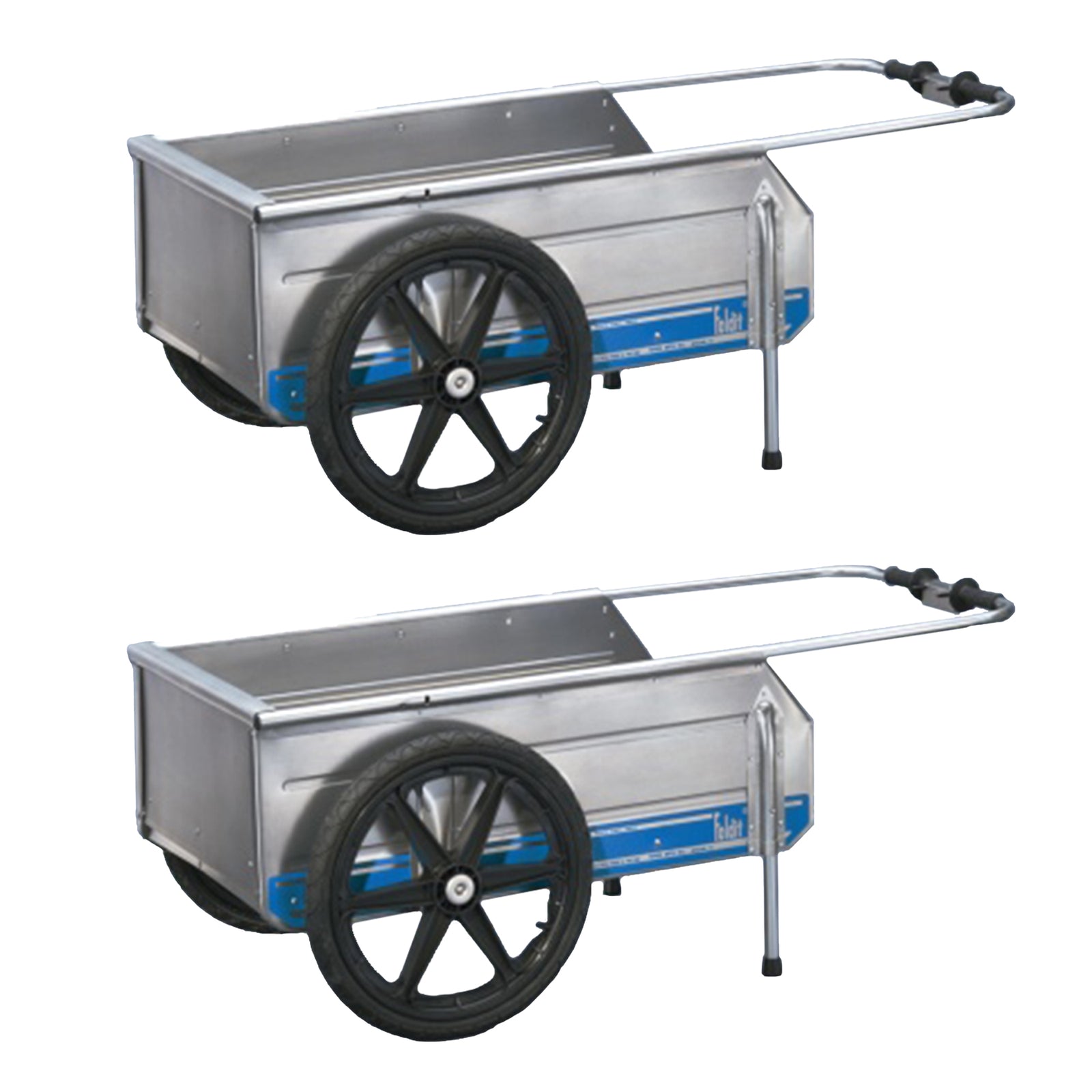 Tipke Manufacturing Company Foldit Aluminum Folding Cart, Blue Stripe (2 Pack) - VMInnovations