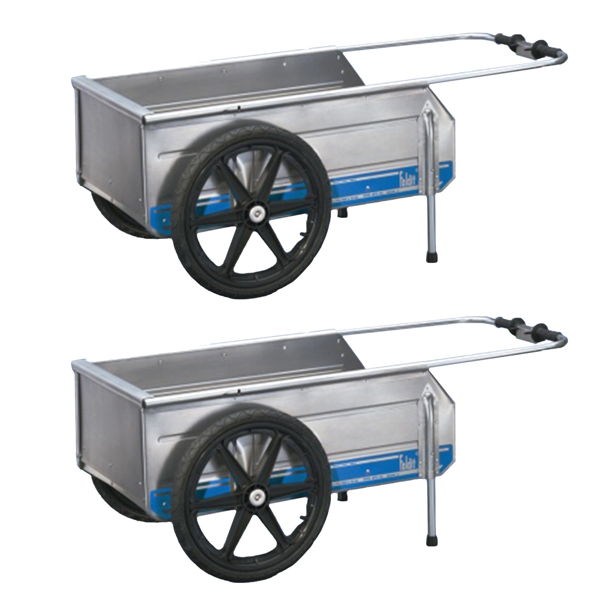 Tipke Manufacturing Company Foldit Aluminum Folding Cart, Blue Stripe (2 Pack) - VMInnovations