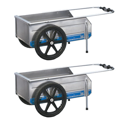 Tipke Manufacturing Company Foldit Aluminum Folding Cart, Blue Stripe (2 Pack) - VMInnovations