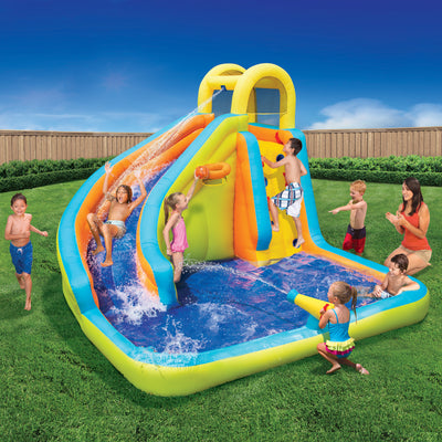 Banzai Splash 'N Blast Kids Backyard Inflatable Water Slide Park (Open Box)