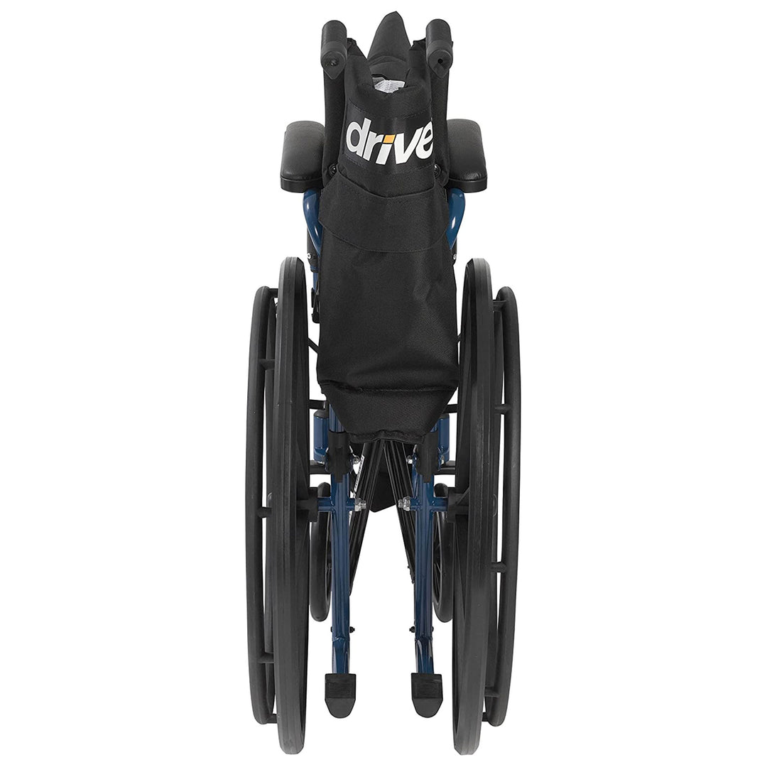 Drive Medical Blue Streak Lightweight Folding Wheelchair with 20 Inch Wide Seat