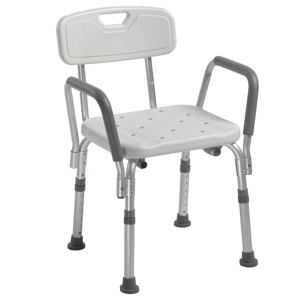 Drive Medical 12445KD-1 Shower Chair w/ High Back & Removable Padded Arms, Gray - VMInnovations