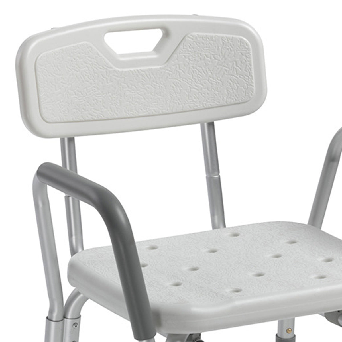 Drive Medical 12445KD-1 Shower Chair w/ High Back & Removable Padded Arms, Gray - VMInnovations