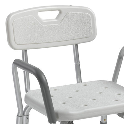 Drive Medical 12445KD-1 Shower Chair w/ High Back & Removable Padded Arms, Gray - VMInnovations