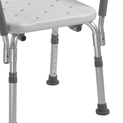 Drive Medical 12445KD-1 Shower Chair w/ High Back & Removable Padded Arms, Gray - VMInnovations