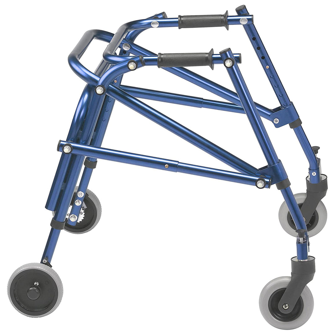 Drive Medical Nimbo Lightweight Aluminum Rolling Posterior Walker, Small, Blue