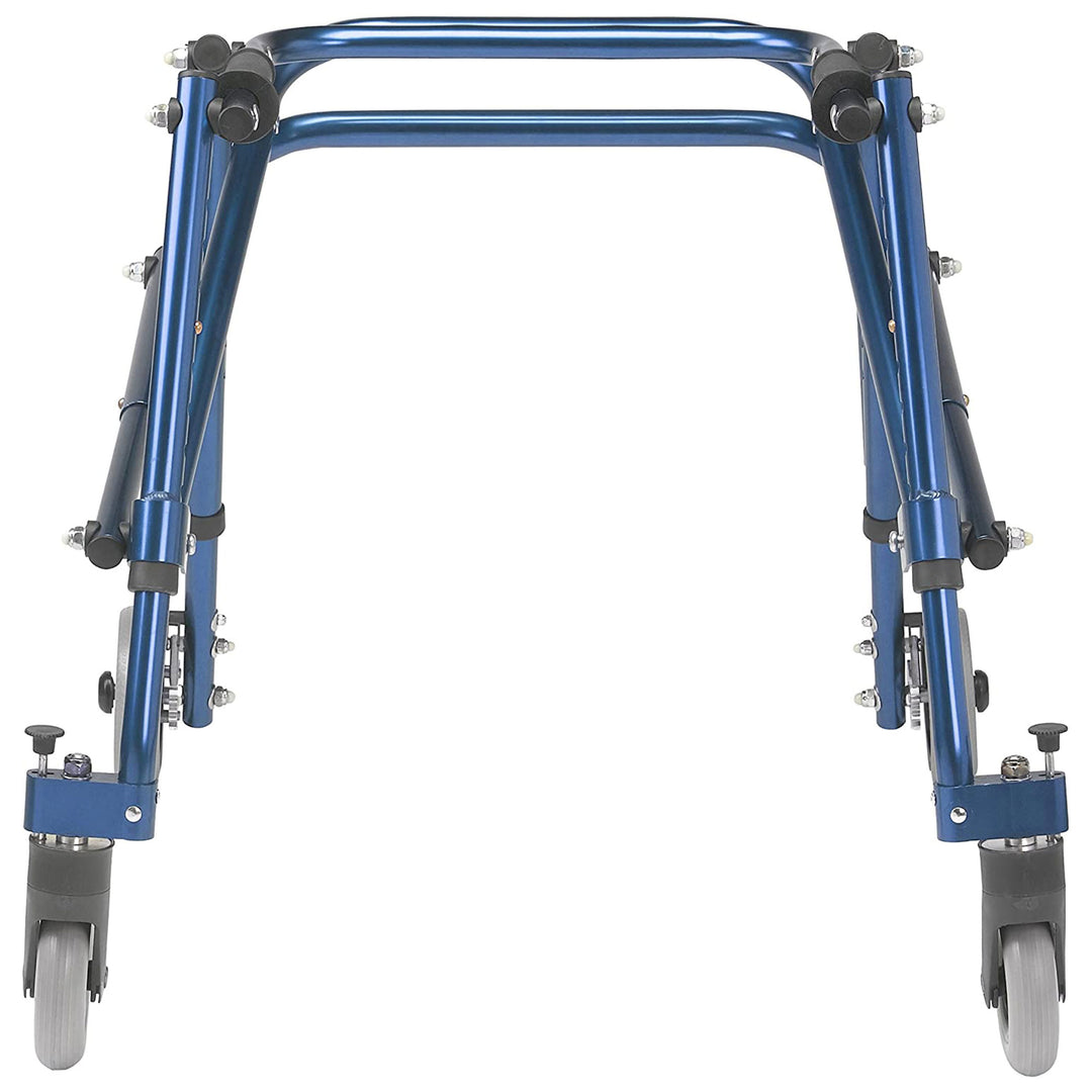 Drive Medical Nimbo Lightweight Aluminum Rolling Posterior Walker, Small, Blue