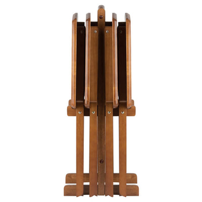 Winsome Dylan Wood 5 Piece Over Sized Folding TV Tray Table Set & Stand, Teak