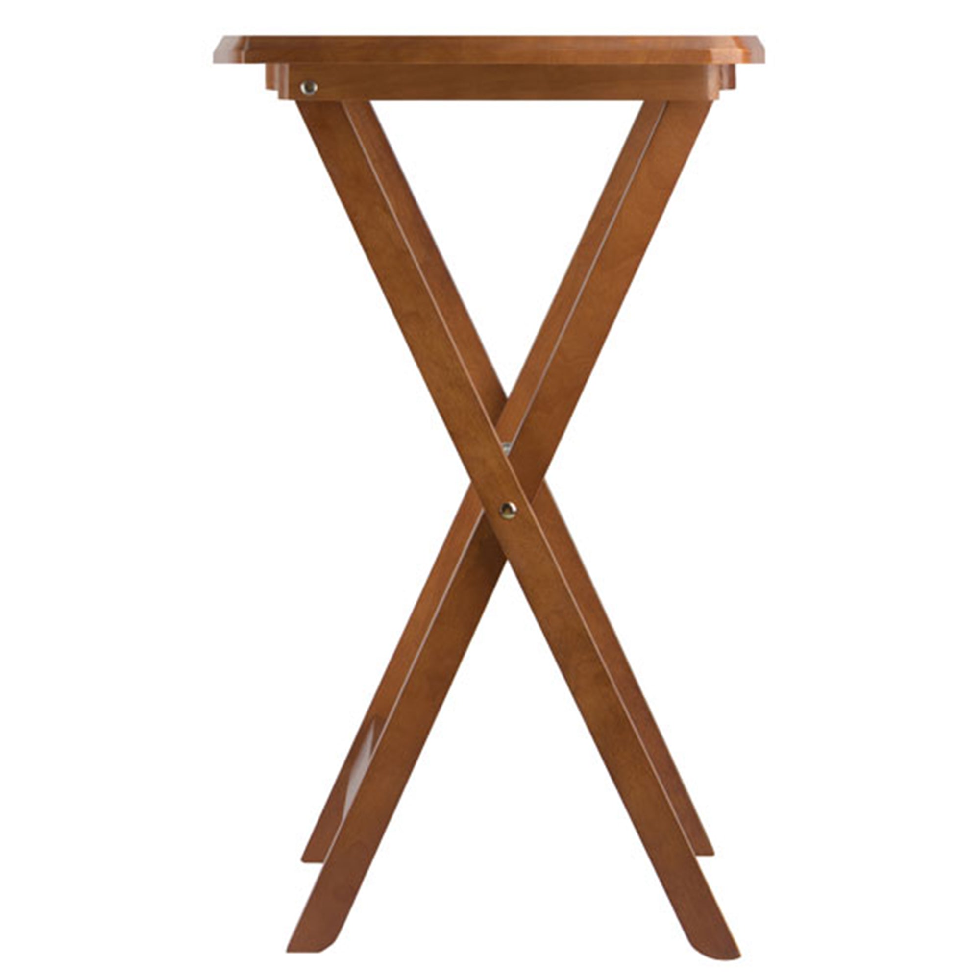 Winsome Dylan Wood 5 Piece Over Sized Folding TV Tray Table Set & Stand, Teak