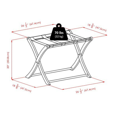 Winsome Scarlett Collapsible Wood Hotel Style Luggage Rack, Espresso Finish