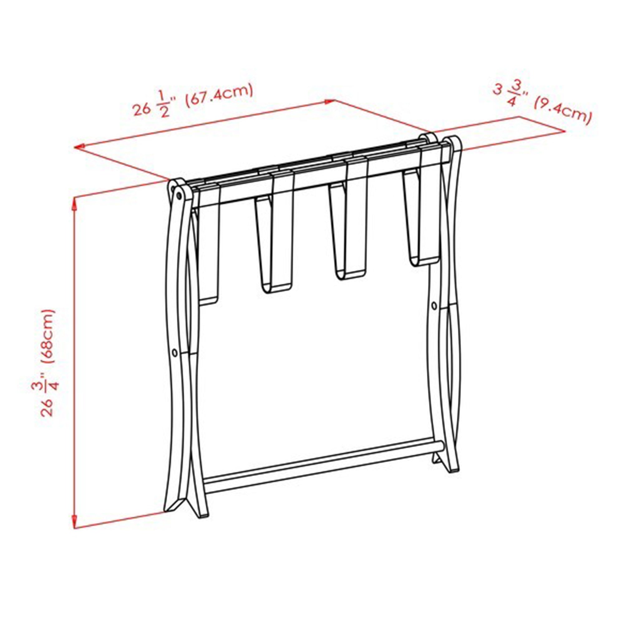 Winsome Scarlett Collapsible Wood Hotel Style Luggage Rack, Espresso Finish