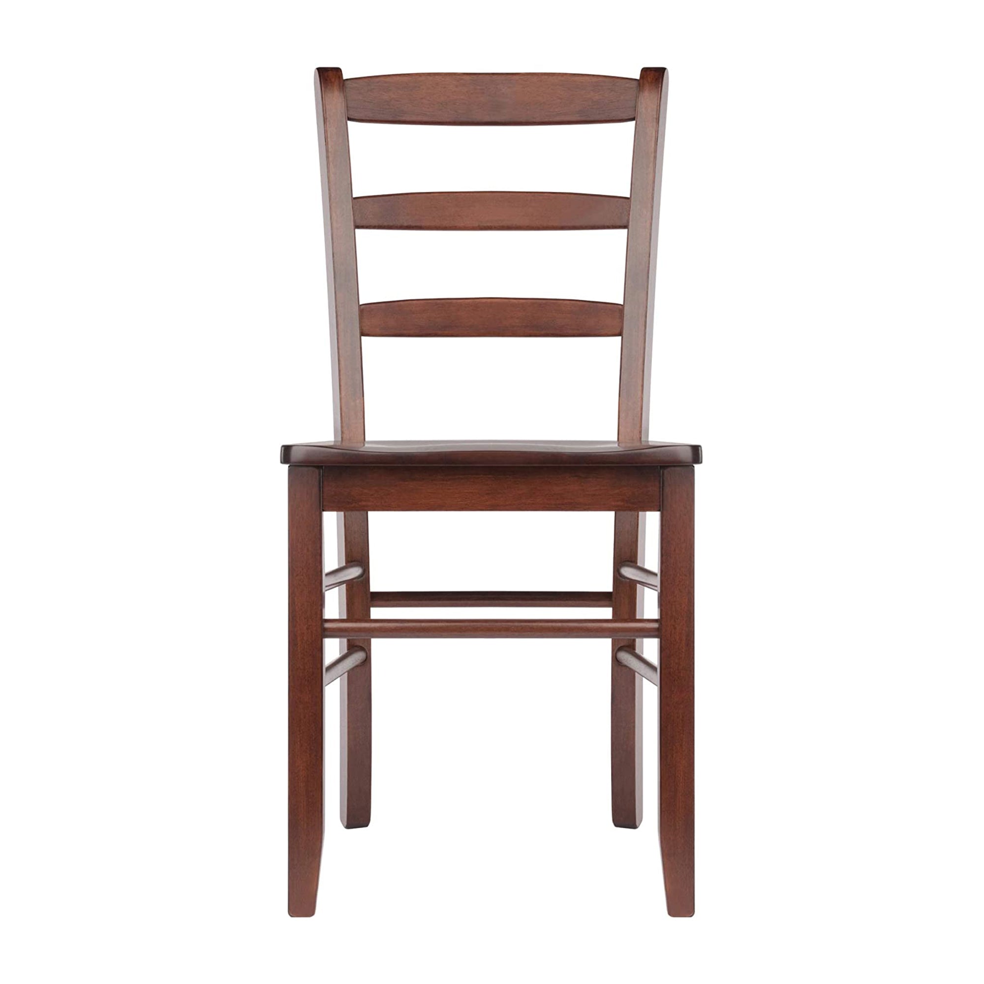 Winsome Solid Wood Benjamin Ladder Back Dining Chairs, Walnut Finish (Set of 2)