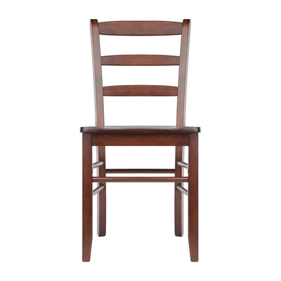 Winsome Solid Wood Benjamin Ladder Back Dining Chairs, Walnut Finish (Set of 2)