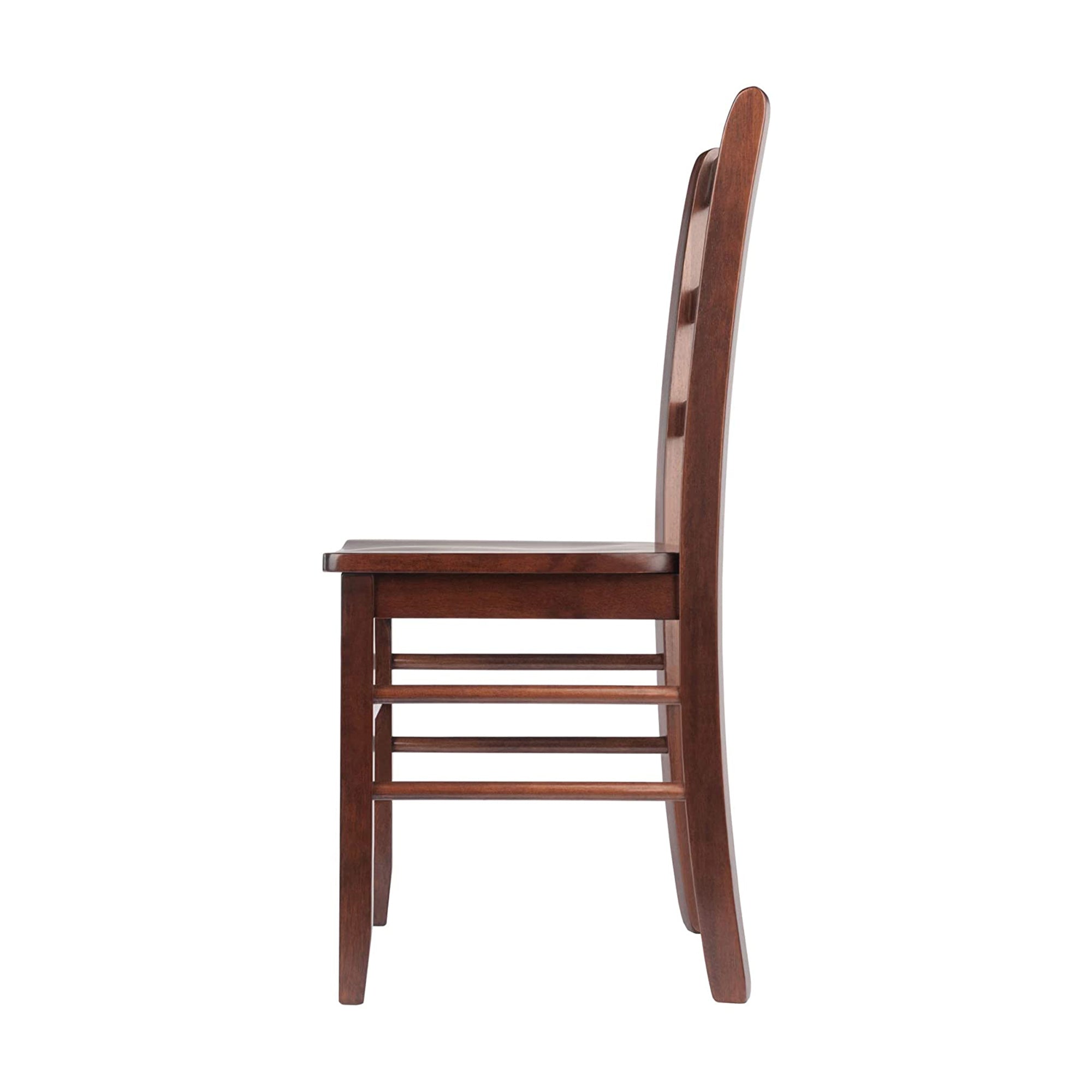 Winsome Solid Wood Benjamin Ladder Back Dining Chairs, Walnut Finish (Set of 2)