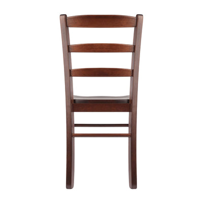 Winsome Solid Wood Benjamin Ladder Back Dining Chairs, Walnut Finish (Set of 2)