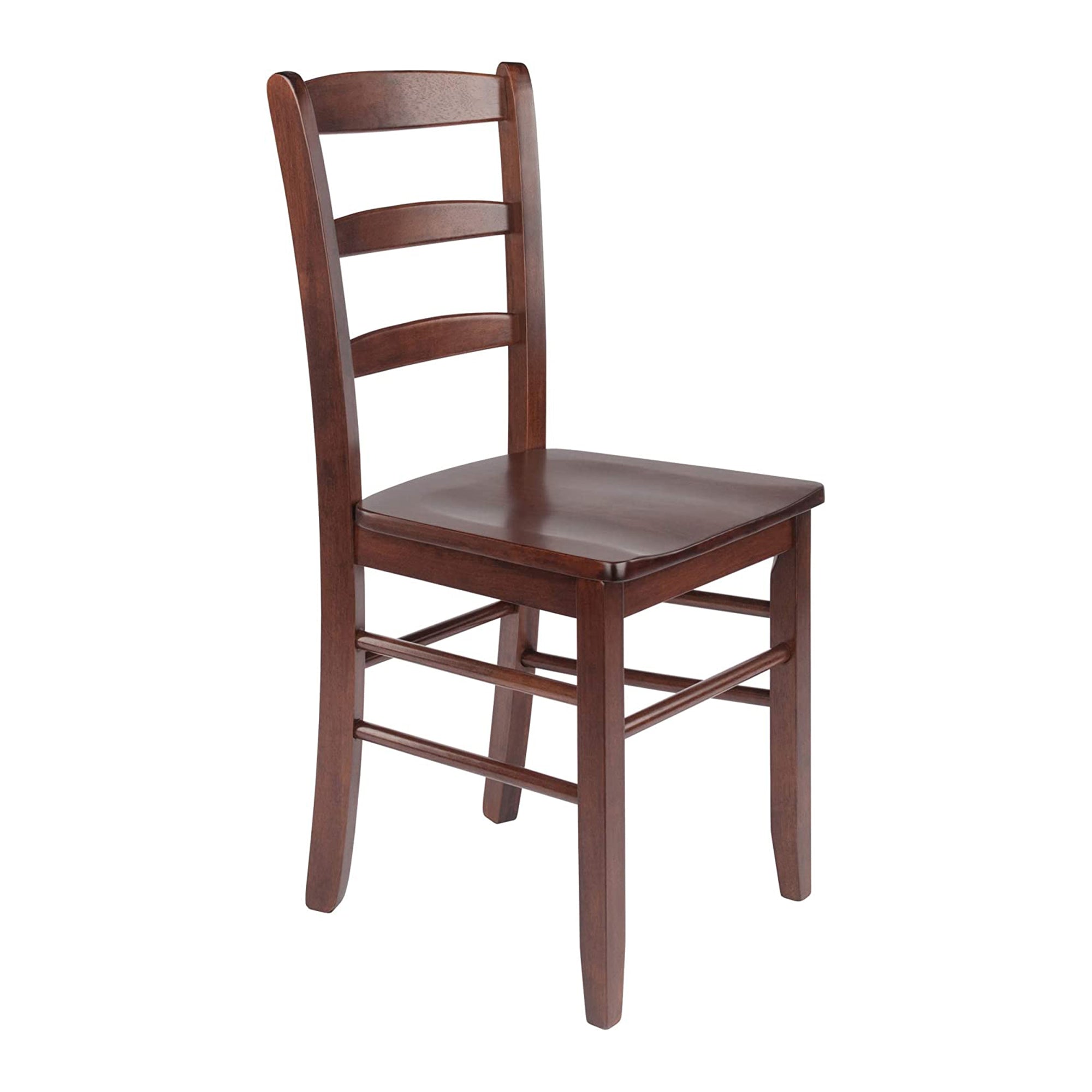 Winsome Solid Wood Benjamin Ladder Back Dining Chairs, Walnut Finish (Set of 2)
