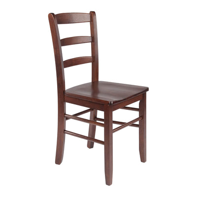 Winsome Solid Wood Benjamin Ladder Back Dining Chairs, Walnut Finish (Set of 2)