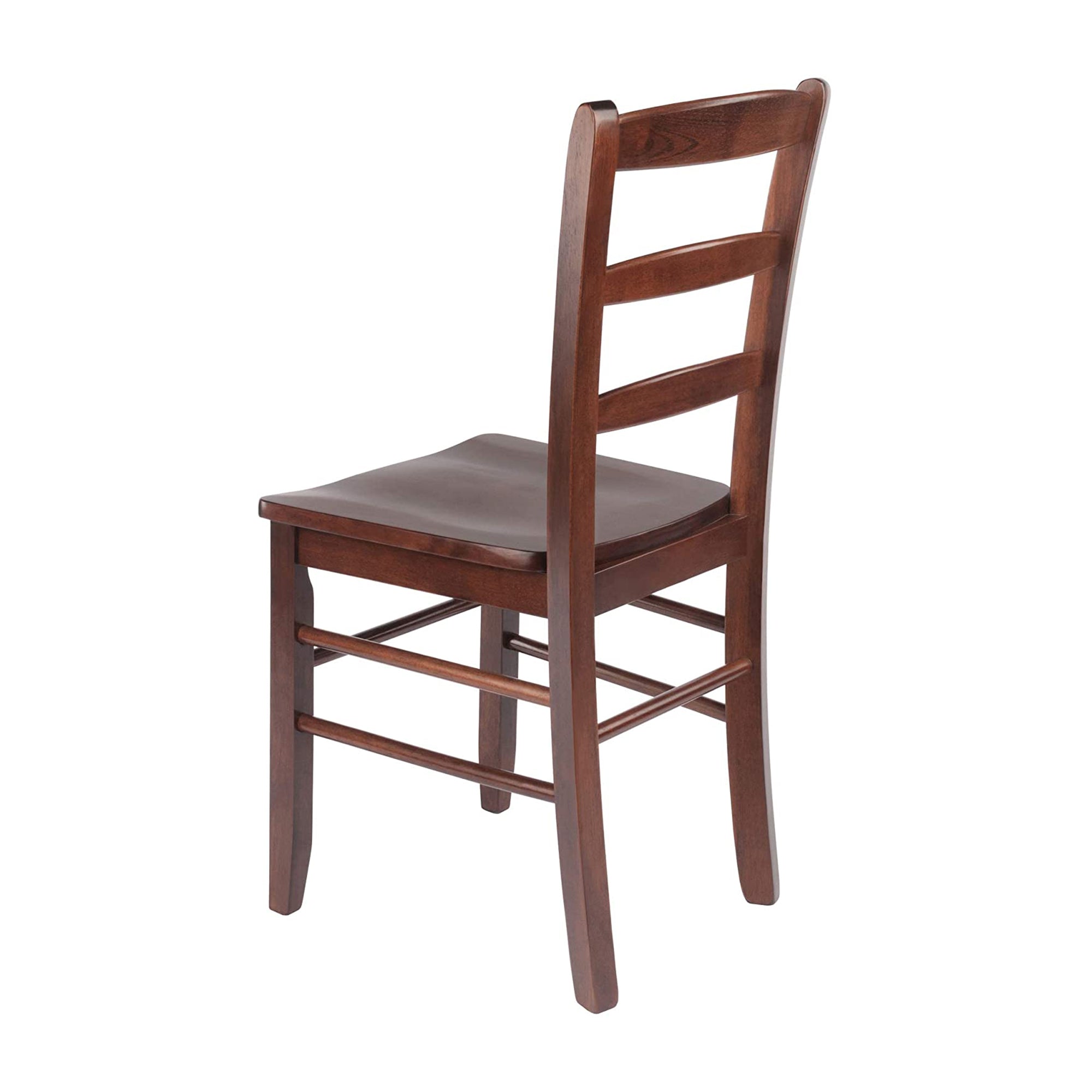 Winsome Solid Wood Benjamin Ladder Back Dining Chairs, Walnut Finish (Set of 2)