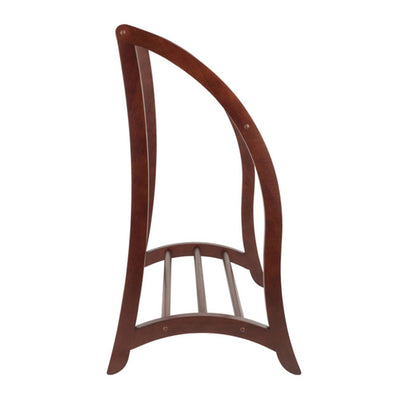 Winsome 36 Inch Tall Wooden Betsy 3 Rod Blanket Storage Organizer Rack, Walnut