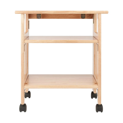 Winsome 27.17 Inch Wooden Mission Foldable Rolling Office Printer Stand, Natural