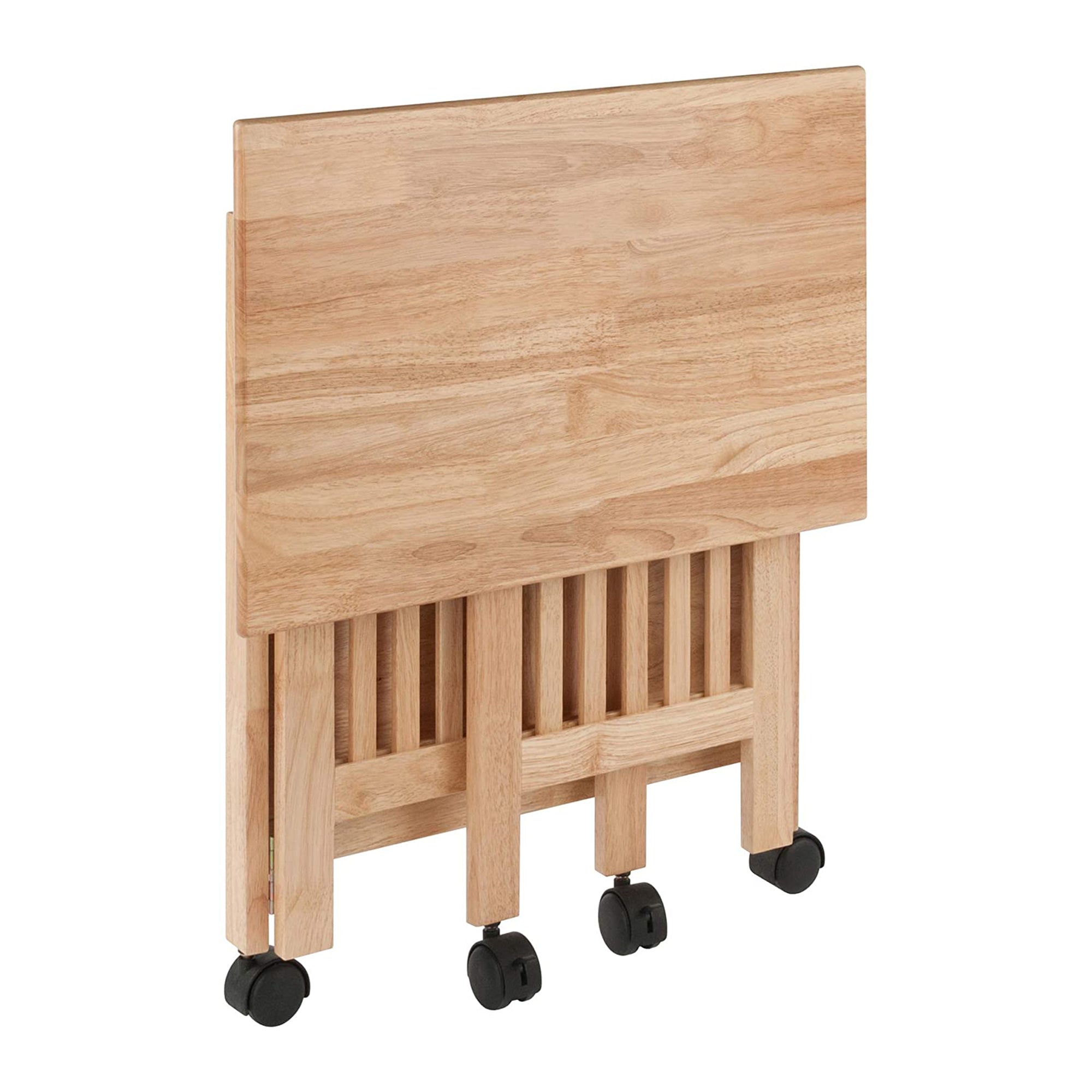 Winsome 27.17 Inch Wooden Mission Foldable Rolling Office Printer Stand, Natural