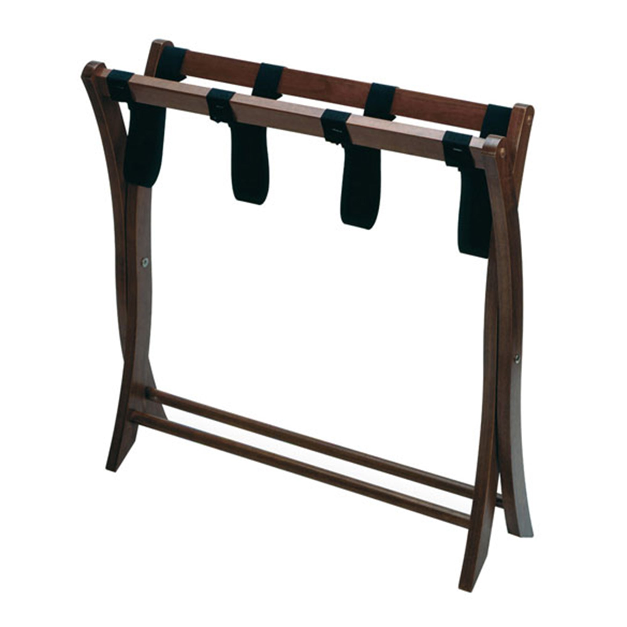 Winsome Scarlett Collapsible Wood Hotel Style Luggage Storage Rack, Walnut