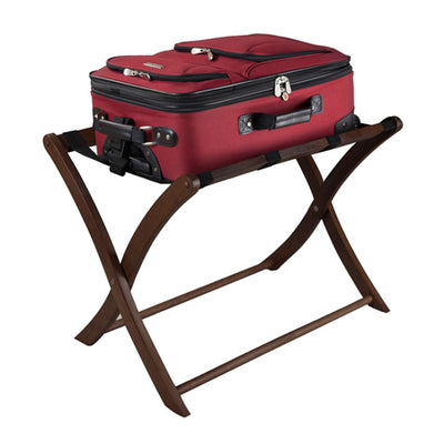 Winsome Scarlett Collapsible Wood Hotel Style Luggage Storage Rack, Walnut