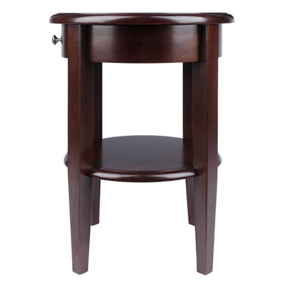 Winsome 22.48 Inch Tall Wooden Concord Occasional End Table with Drawer, Walnut