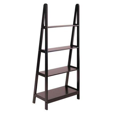 Winsome 92428 Avalon 4 Tier Modern Beechwood A-Frame Book Shelf, Dark Espresso