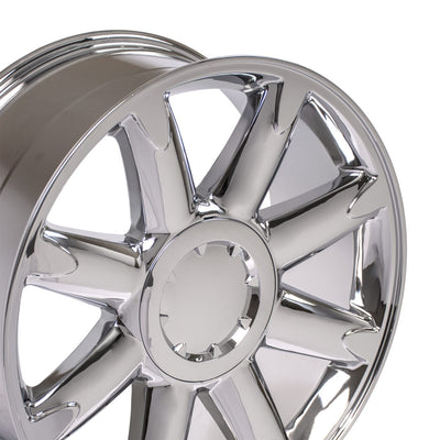 OE Wheels CV85 20 x 8.5 Inch Chrome Denali Style Wheel Rim for Silverado (Used)