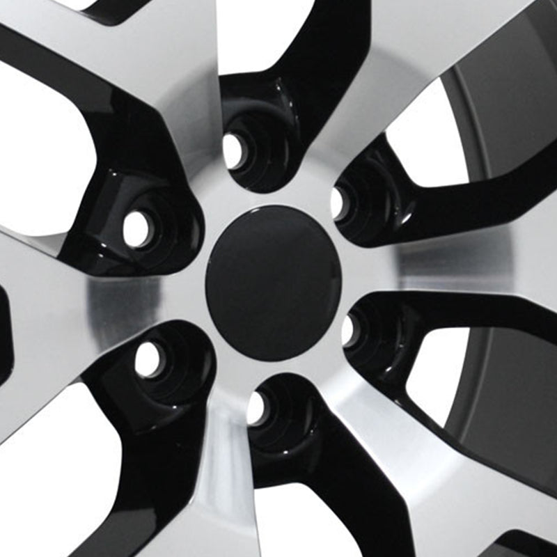 OE Wheels CV92 22x9 Inch Black Machined Face Honeycomb Wheel Rim for GMC Sierra