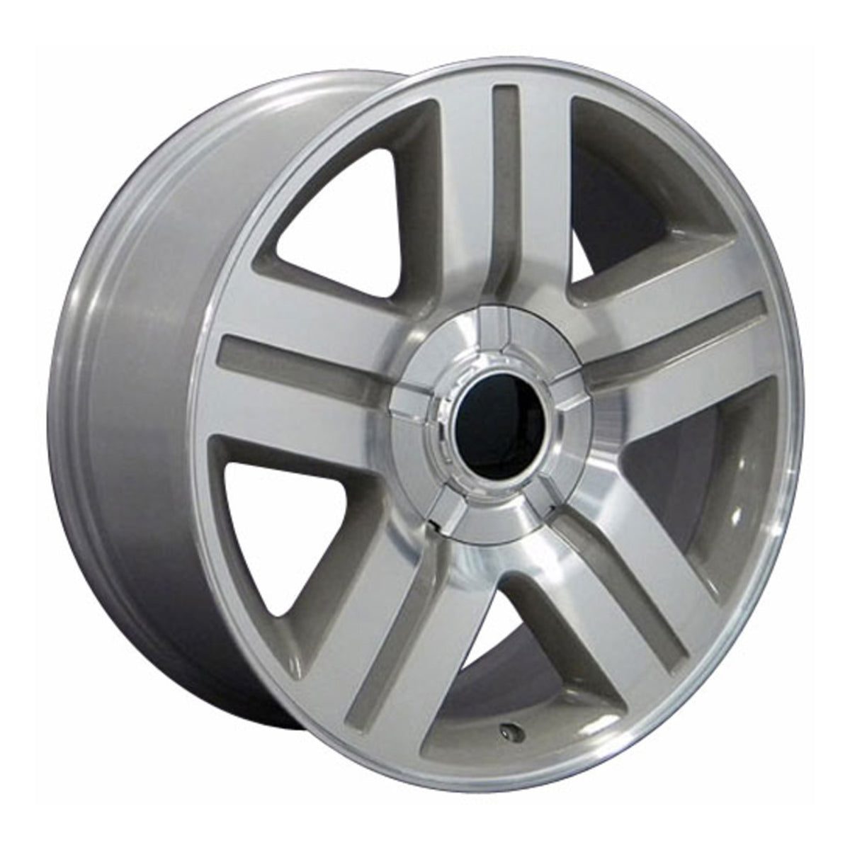 OE Wheels CV84 20 x 8.5 Inch Silver Machined Face Wheel Rim for Chevy Silverado