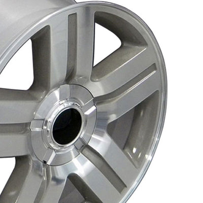 OE Wheels CV84 20 x 8.5 Inch Silver Machined Face Wheel Rim for Chevy Silverado