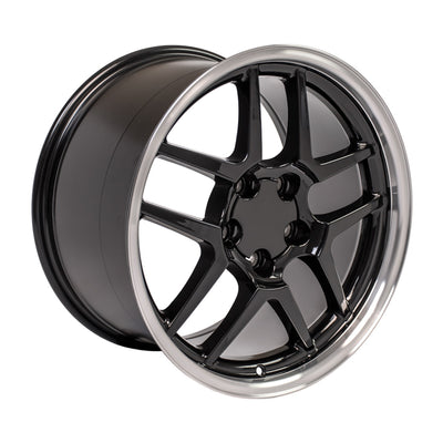 18 x 10.5 Inch Black Wheel Rim with Machined Lip for Corvette (Open Box)