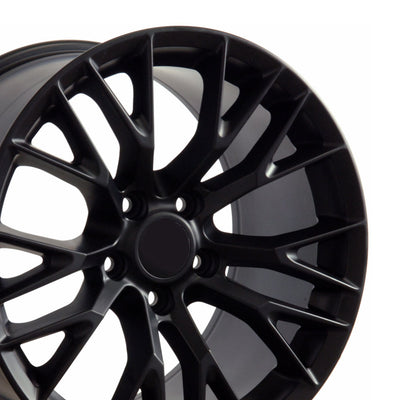 OE Wheels CV22 17x9.5in Black Powder Coat Foundation Wheel Rim for Corvette