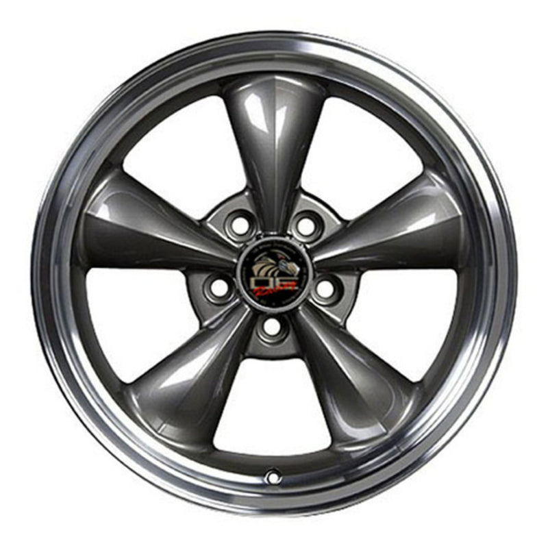OE Wheels FR01 17x8in Anthracite Wheel Rim with Machined Bullitt Lip for Mustang