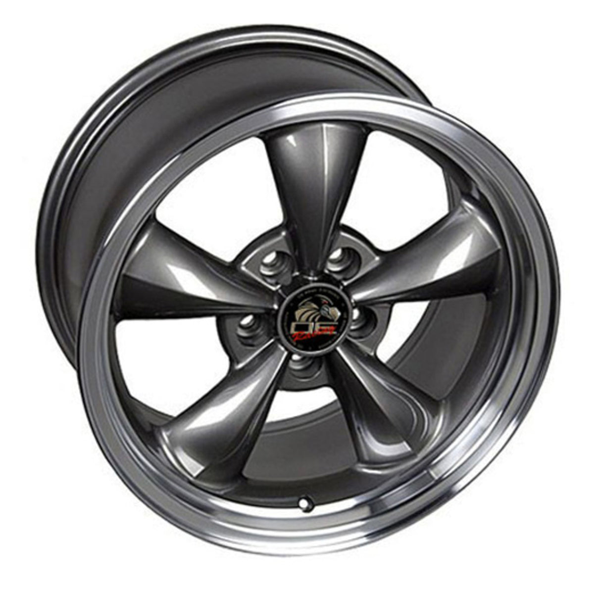 OE Wheels FR01 17x8in Anthracite Wheel Rim with Machined Bullitt Lip for Mustang