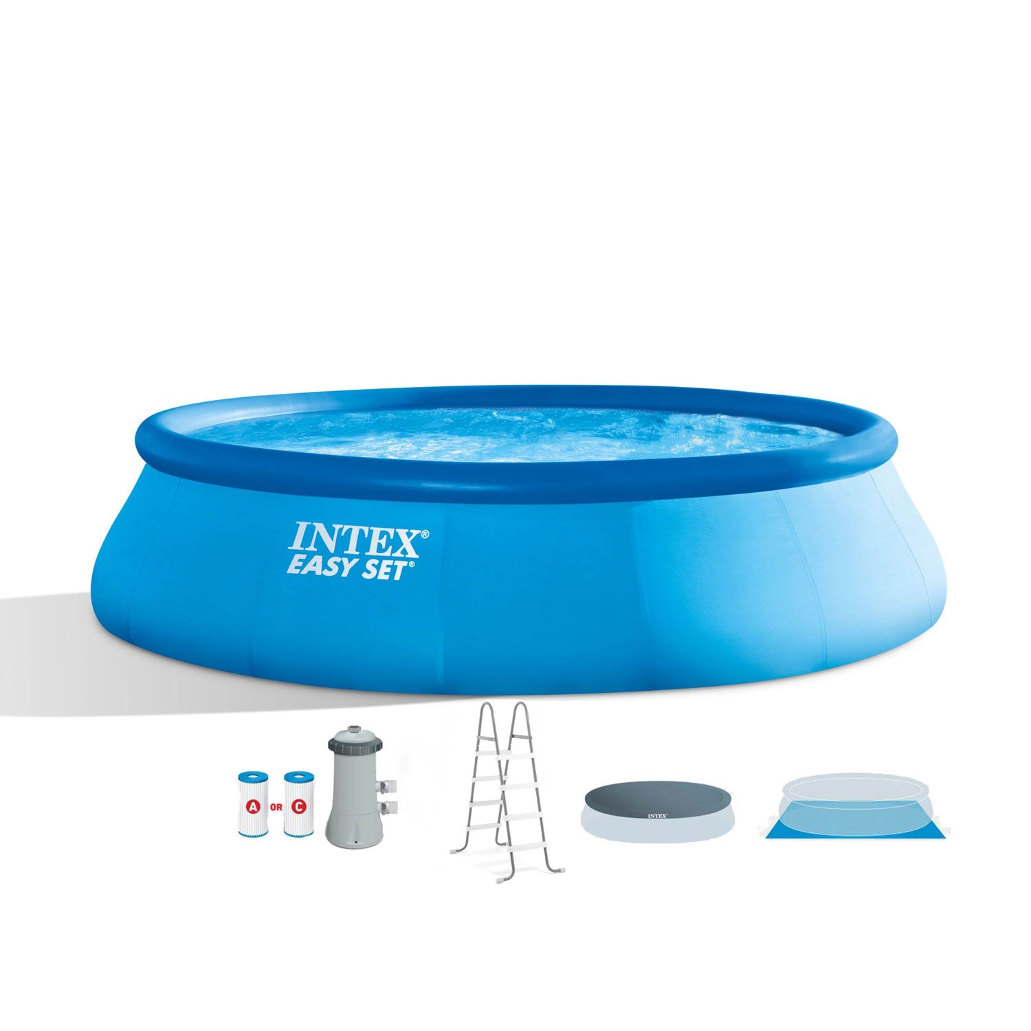 Intex 15' x 42" Easy Set Pool Complete Kit with GFCI & Filter Pump (Open Box)
